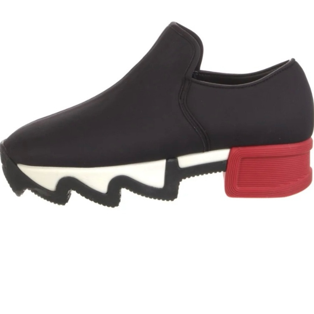 Chic Black and Red Slip-On Sneakers - Picture 2 of 5